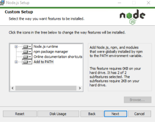 Configuring the Node.js installation