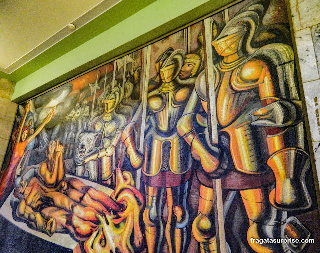 "O Tormento de Cuauhtemóc", mural de David Alfaros Siqueiros