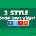 3 Style Social Media Icons Widget for Blogger