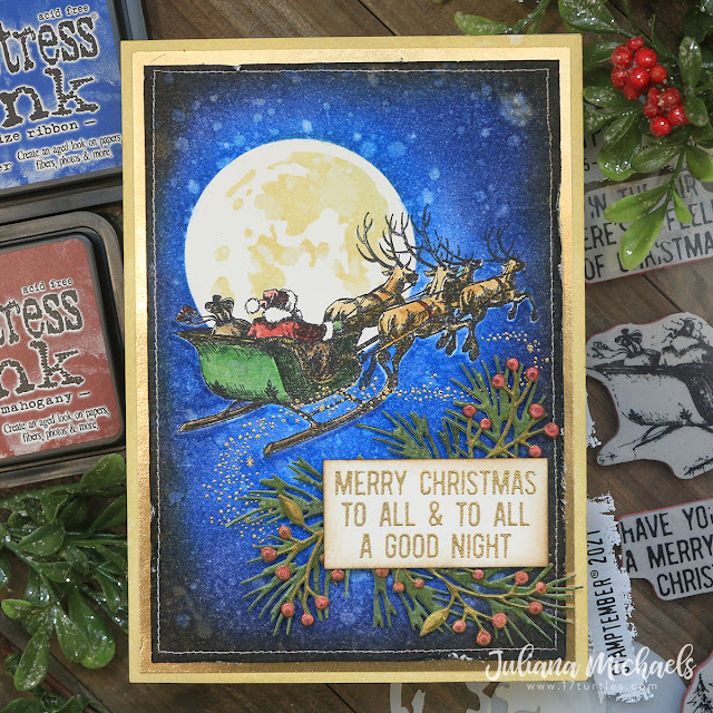 Merry Christmas Card by Juliana Michaels featuring Tim Holtz STAMPtember® 2021