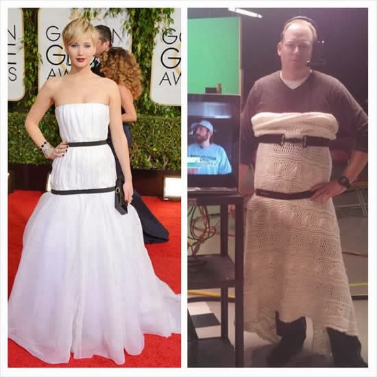 Funny Jennifer Lawrence Golden Globe  Dress Meme