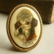 Mona Lisa Dog Brooch