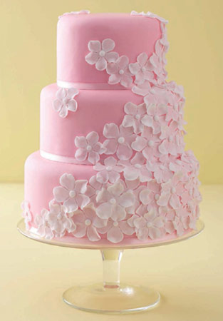 Pink Cake with White Flowers Cake by Londen Baker Maisie Fantaisie