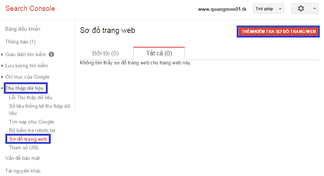 Thêm/kiểm tra sơ đồ trang web