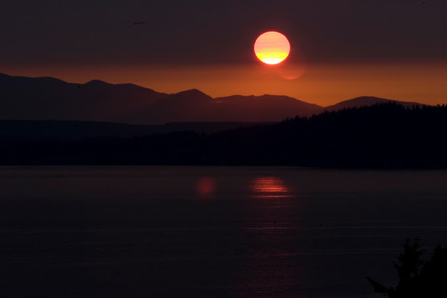 Smokey sunset at Richmond Beach Salt Water Park