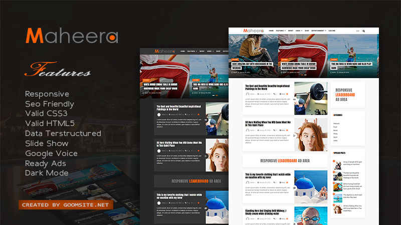 Maheera Personal Blog Responsive Blogger Template