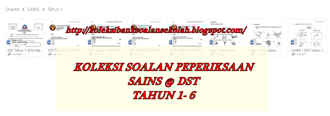 BANK SOALAN | SEKOLAH RENDAH : KOLEKSI SOALAN PEPERIKSAAN ...