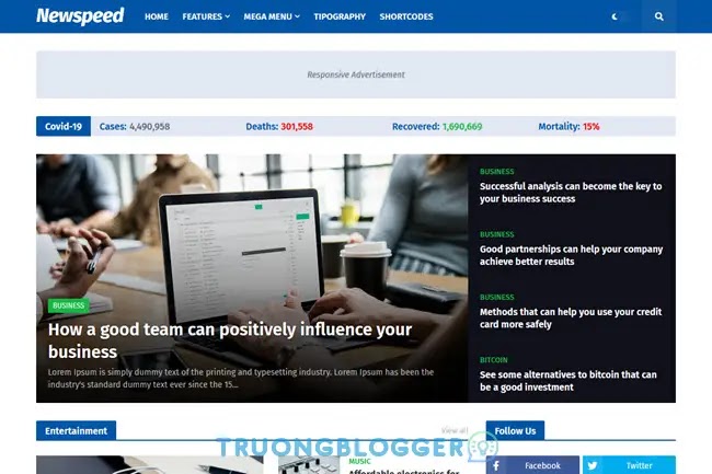 Newspeed Premium Blogger Template Free Download