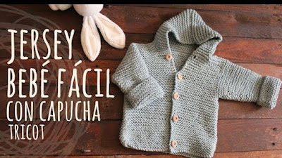 Cómo hacer chamarra de punto con capucha para bebe Fácil paso a paso