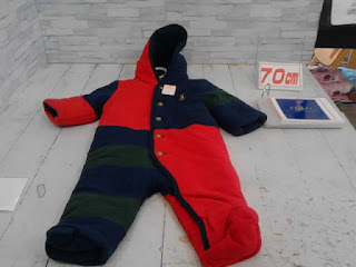 中古品　子供服　７０㎝　POLO　足カバー付きカバーオール９９０円