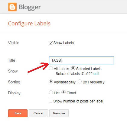 adding labels in layout of bloggers, option to add labels, letsupdate, tags implementation