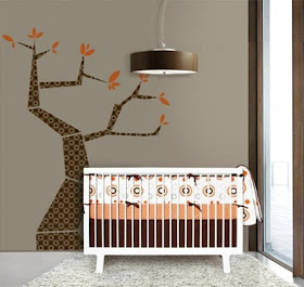 Dormitorio bebé marrón naranja