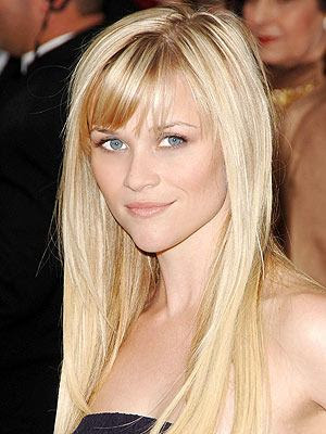 reese witherspoon long hair with bangs. Reese Witherspoon wearing a