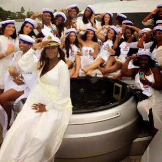PICS: Tiwa Savage’s baby shower on a Yacht