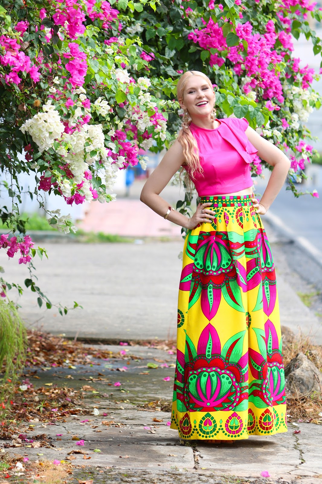 Beautiful set of Paruma skirt and crop top by Tilú, Panama