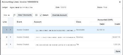 ar accounting entries in oracle