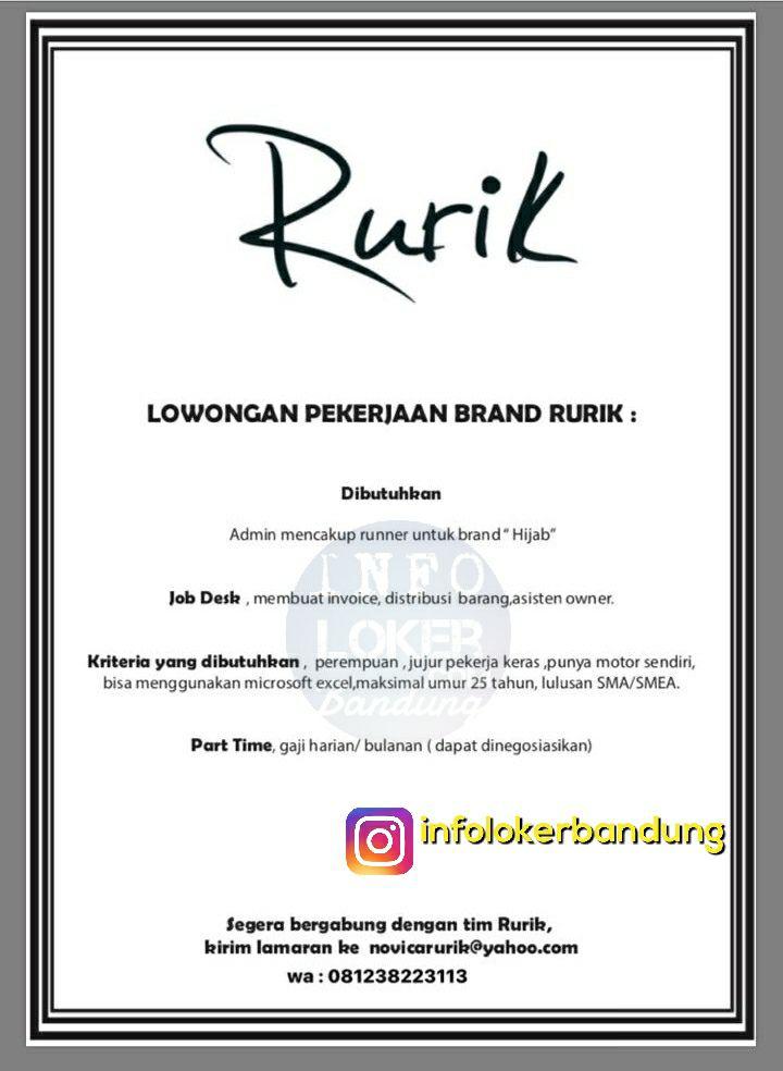 Lowongan Kerja Brand Rurik Bandung November 2017 - Info 