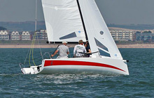 J/70 sailing off Solent, England