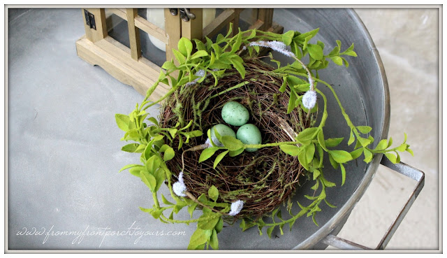 Farmhouse Front Porch-Birds Nest-Early Spring Porch Decor-From My Front Porch To Yours