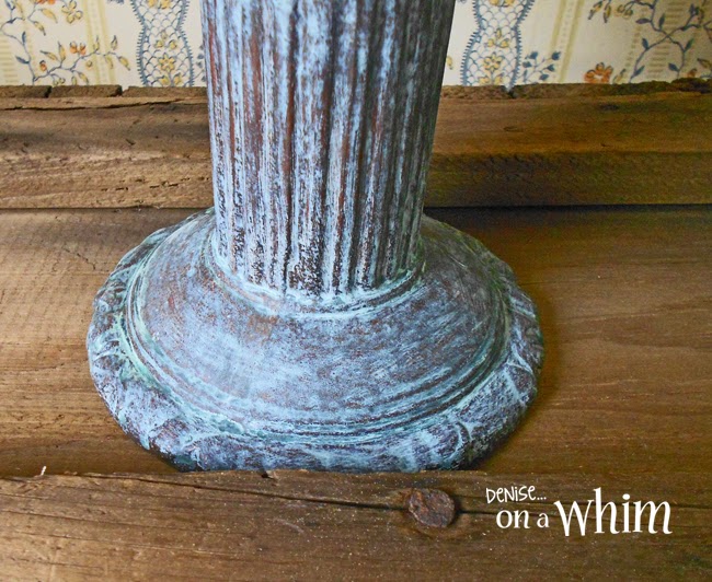 Aged Blue Terracotta Pot with Modern Masters Metal Effects Paints | Denise on a Whim