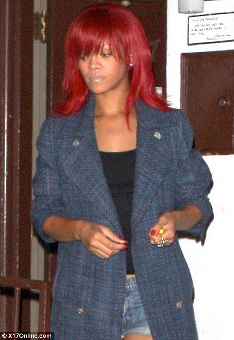 rihanna red hair. Rihanna with the red hair.