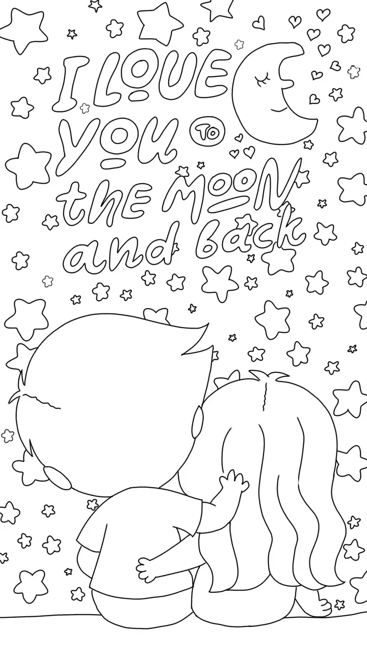 I love you to the moon and back coloring pages