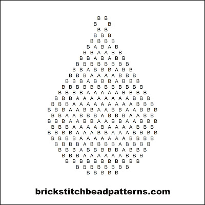 Click for a larger image of the Skull and Bones Teardrop Halloween bead pattern word chart.