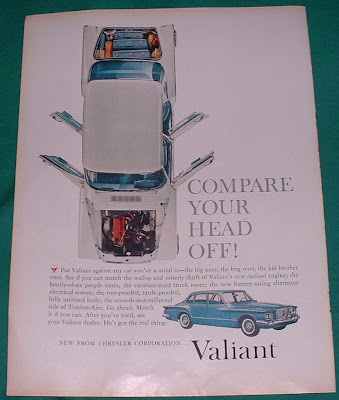 This is a 1960 Valiant Ad Measures 14 x 10 1 2 Our Grading System