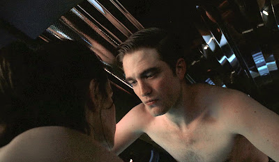 Robert Pattinson as Eric Packer, intimate love making scene, Juliette Binoche, Cosmopolis (2012), Directed by David Cronenberg