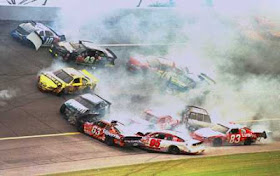 NASCAR, stock car racing, crashing and burning
