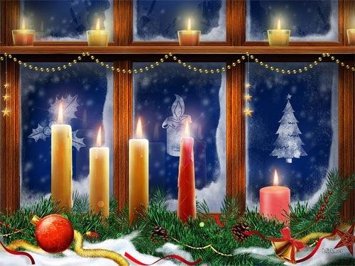 Christmas Candles Desktop Wallpaper