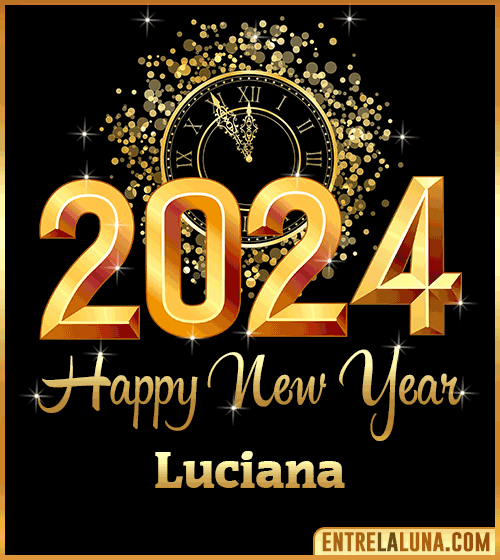 Happy New Year 2024 wishes gif Luciana
