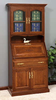 secretary desk, cherry wood