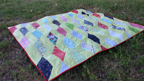 Rockslide quilt made with First Frost and Superior Solids from Benartex