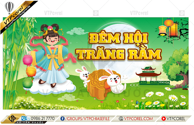 Phông nền Đêm hội Trăng rằm COREL12