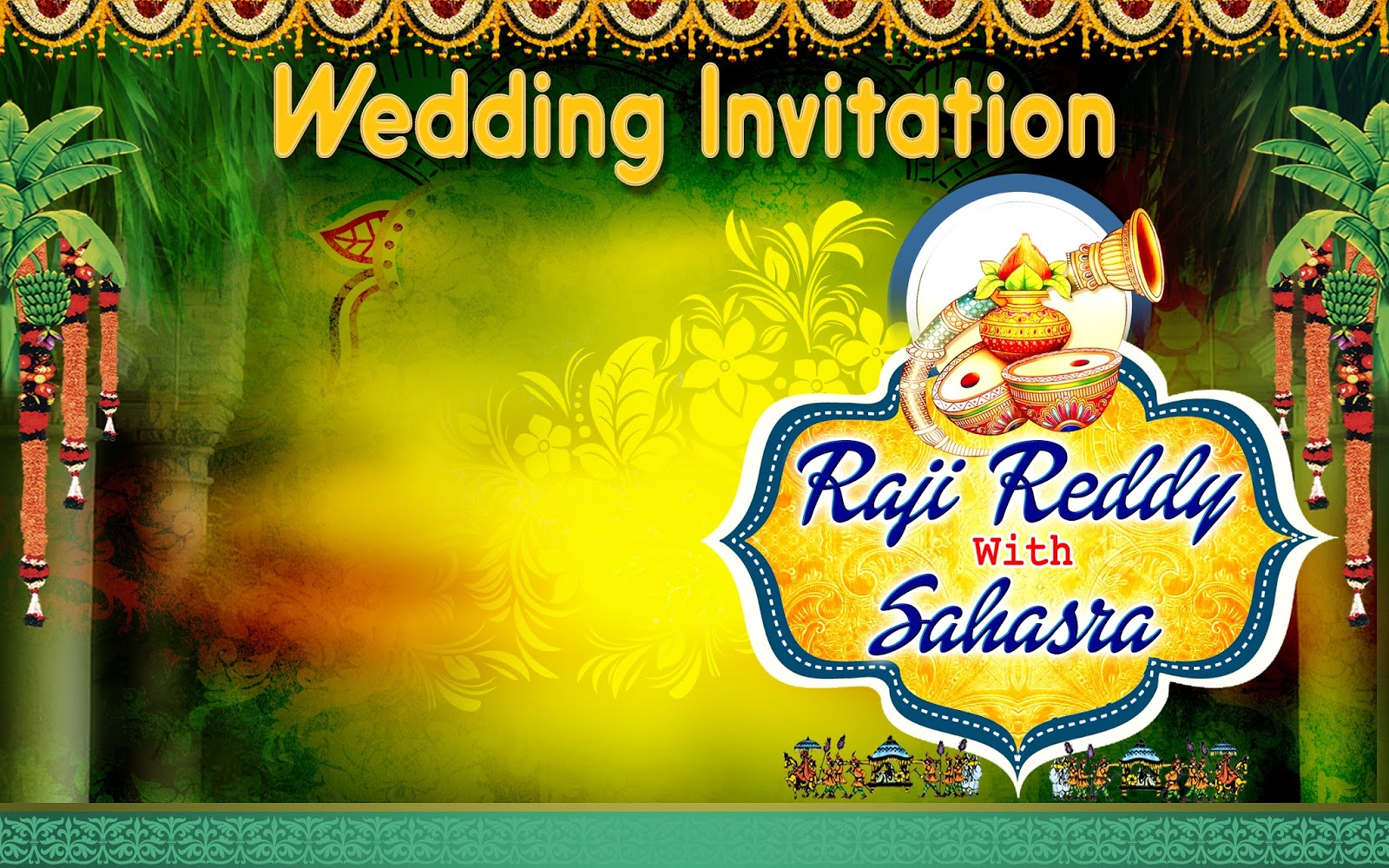  wedding  flex banner  design  psd template free online 