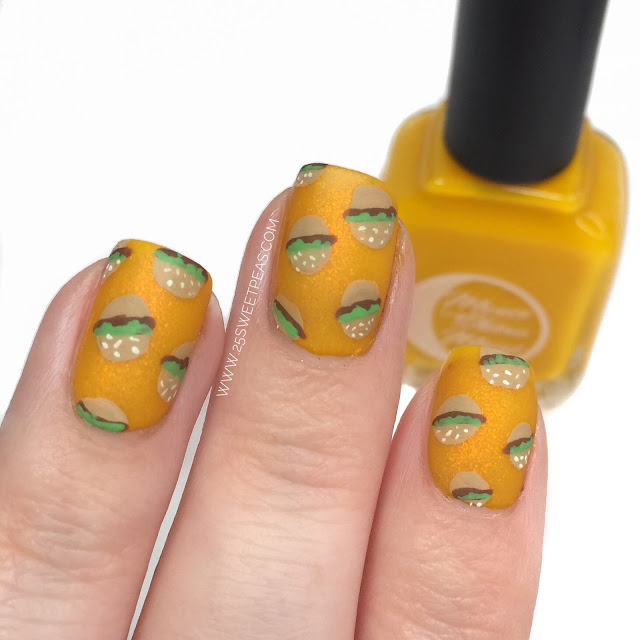 Cheeseburger Nail Art