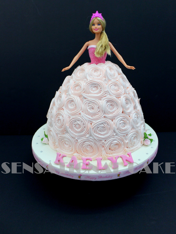 The Sensational Cakes: PRINCESS BARBIE ROSETTE OMBRE CAKE SINGAPORE # PINK BARBIE ROSETTE CAKE ...