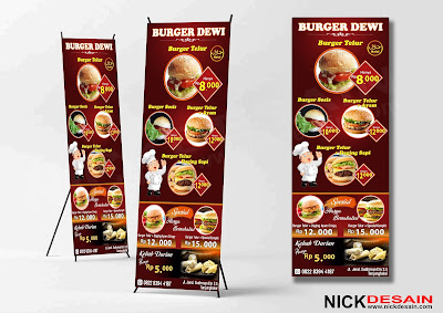  Contoh  Desain  Standing Banner  dan Branding Booth  Burger 