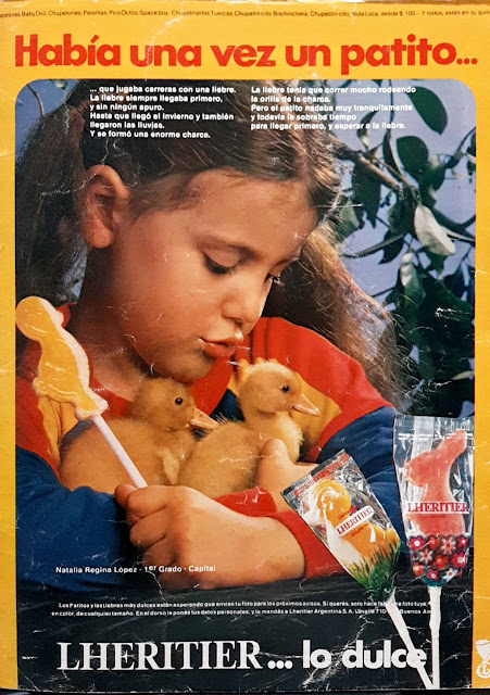 Lheritier, publicidades, chupetines, golosinas, Revista Billiken, decada del 80, 1980