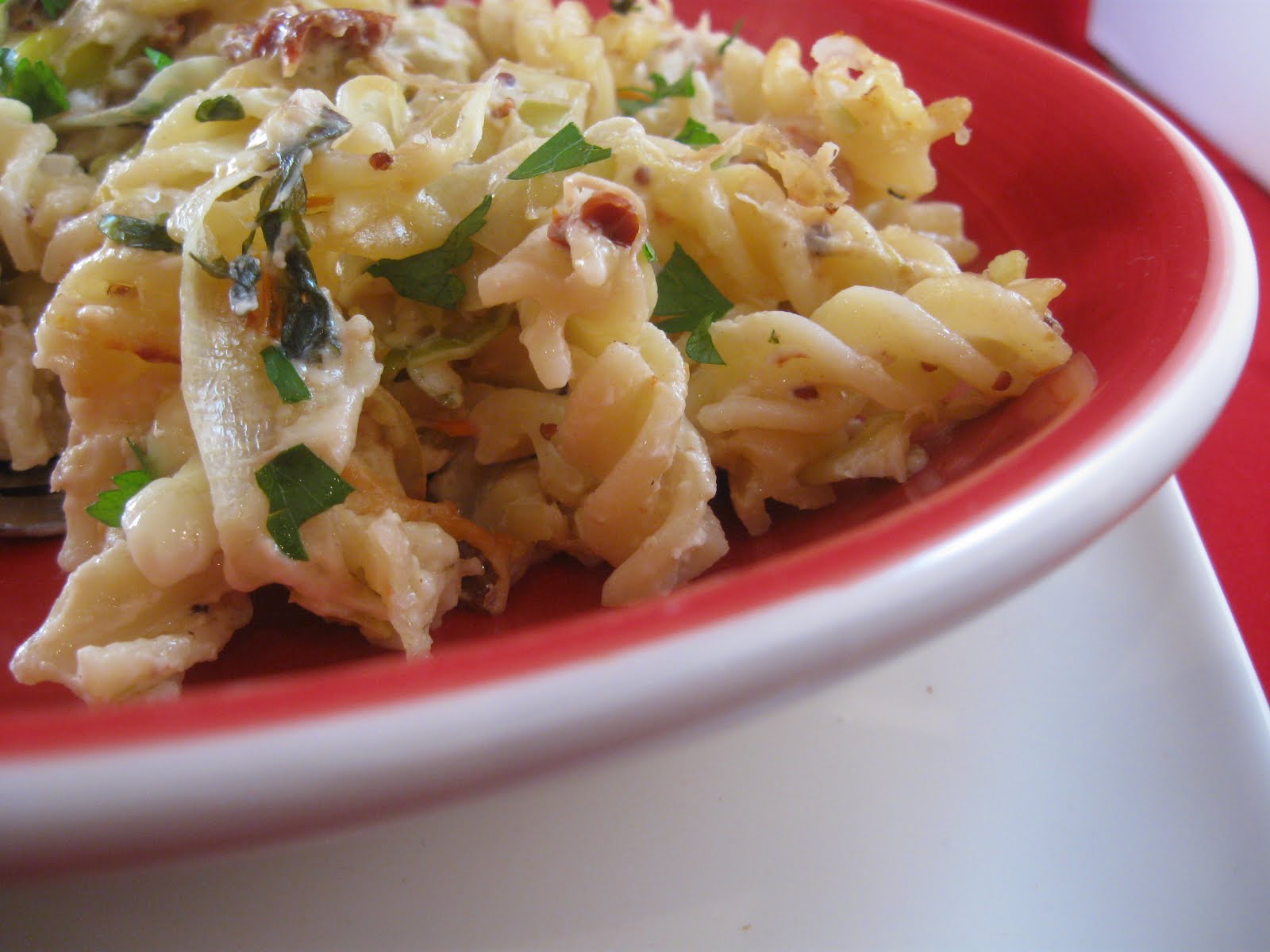 Chicken, Sausage and Leek Pasta Bake