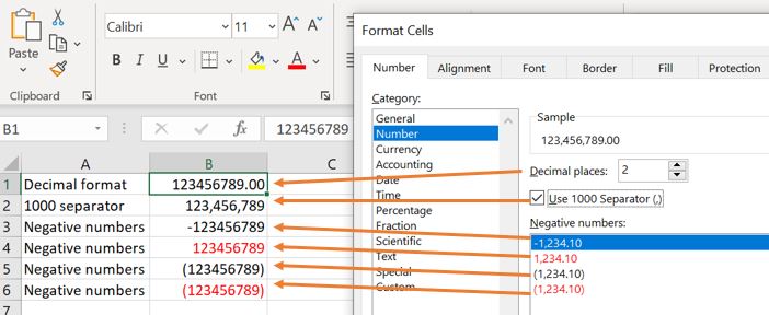 Number format detailed