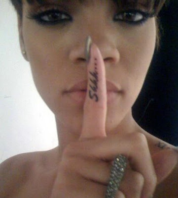 Her famous Shhh tattoo that Lindsay Lohan and Lilly Allen copied