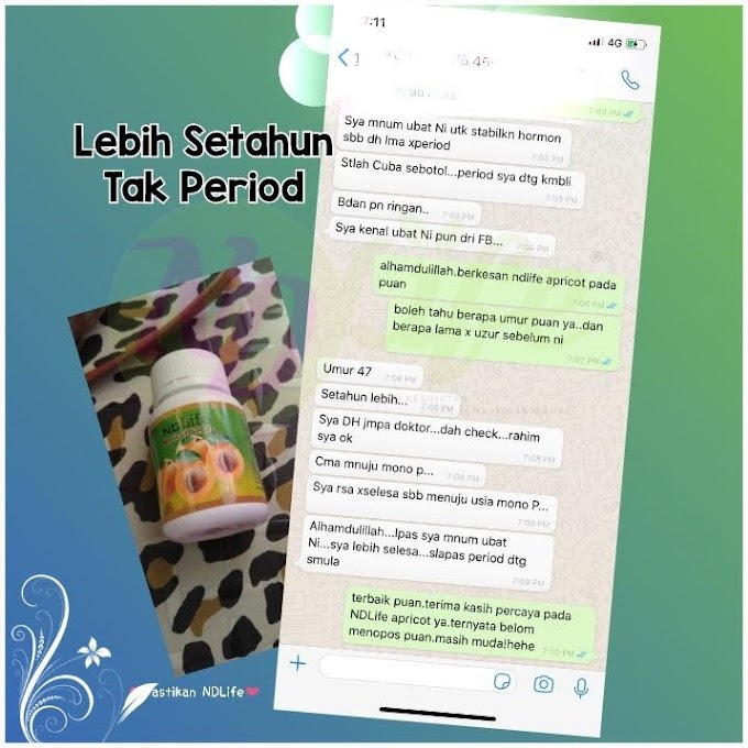 Testimoni Setahun Tak Period Kini Kembali Selesa