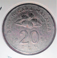 The Malaysian Coin Key date 20 sen 1994