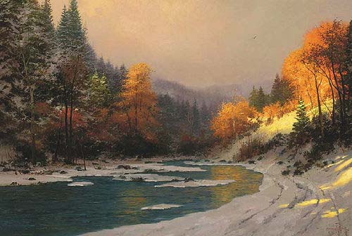 Thomas Kinkade Autumn Snow2