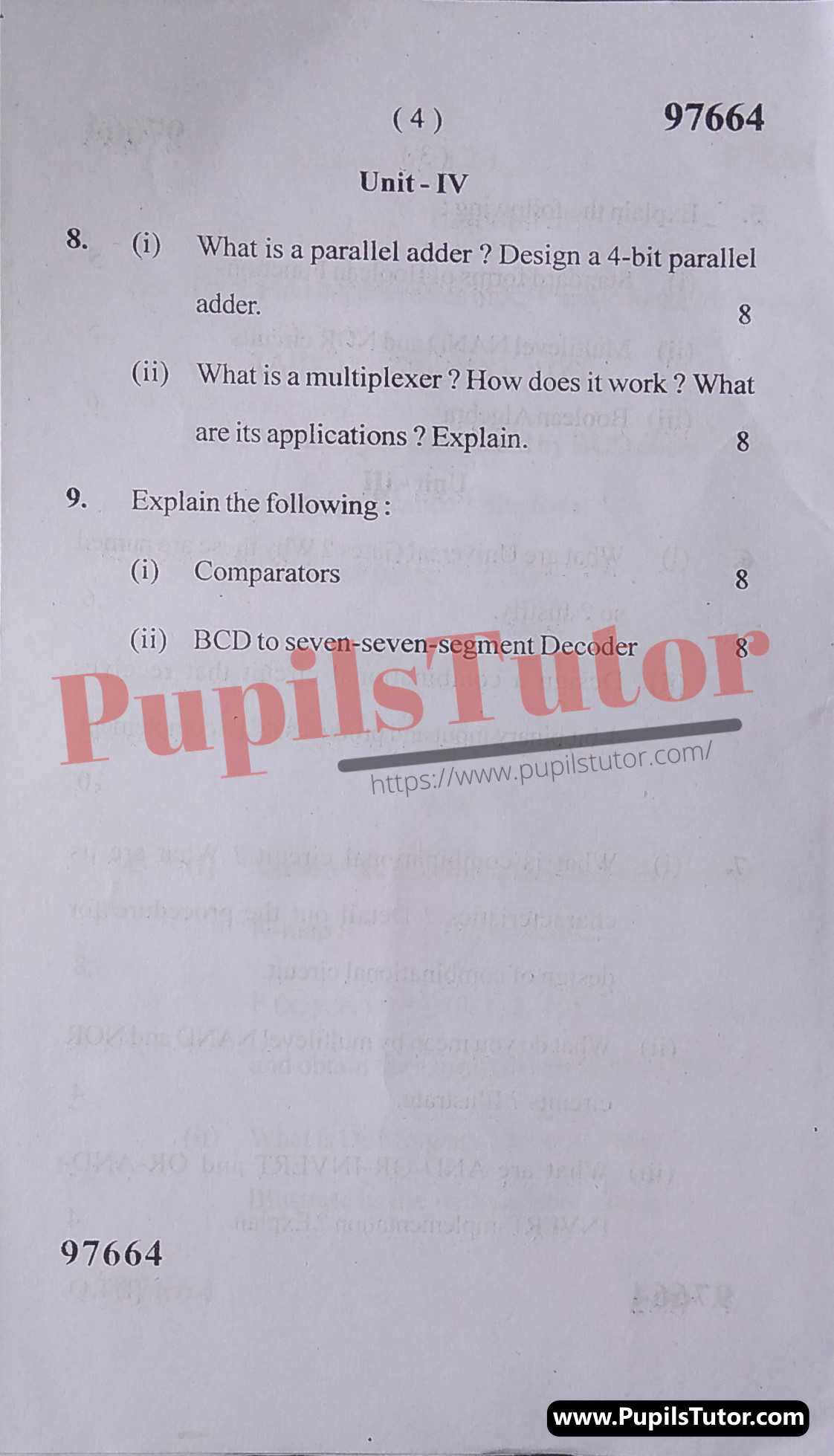 MDU (Maharshi Dayanand University, Rohtak Haryana) Regular Exam (B.C.A – Bachelor in Computer Application) Logical Organization Of Computer Important Questions Of February, 2022 Exam PDF Download Free (Page 4)