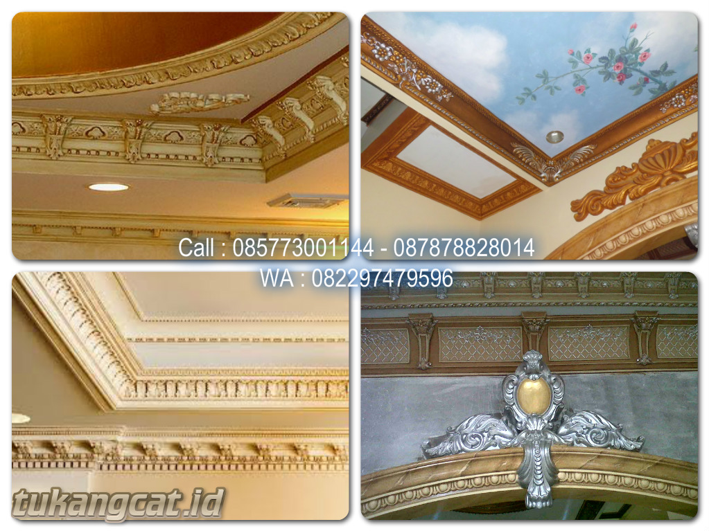 Contoh cat motif wash lis plafon gypsum Jasa Tukang Cat 