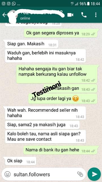 berikut beberapa testimoni dari ratusan pelanggan saya yang sudah order followers like view maupun komentar instagram - followers instagram semakin berkurang