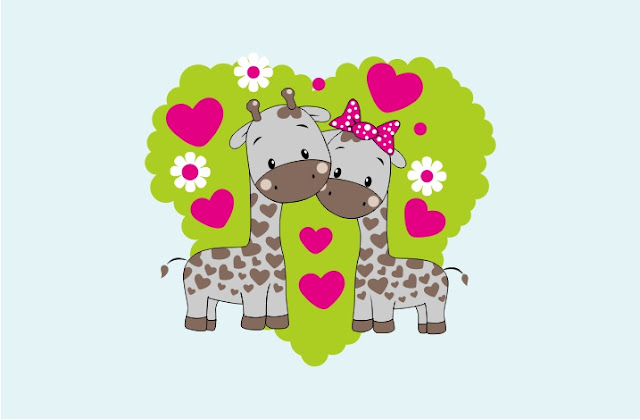 Giraffe Couple cartoon vector Download